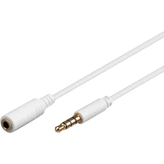 goobay Audiokabel 181-0100 mini 3,5mm-Klinken-Stecker / 3,5mm-Klinken-Buchse 1m weiß (62360)