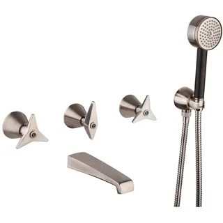 Mamoli GIO Ponti Zweigriff-Wannenarmatur mit Brausegarnitur, Unterputz, 2519FR14PE0F,