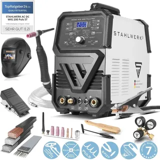 STAHLWERK Digitales Schweißgerät AC/DC WIG 200 Puls Pro Vollausstattung