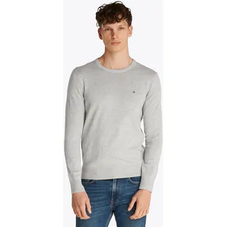 Tommy Hilfiger Rundhalspullover TOMMY HILFIGER "ESSENTIAL COTTON", Herren, Gr. S, grau (light grau heather), Strick, Obermaterial: 100% Baumwolle, regular fit, Rundhals, Rippbündchen, Pullover Rundhalspullover, Crewneck Regular Fit Premium Mode