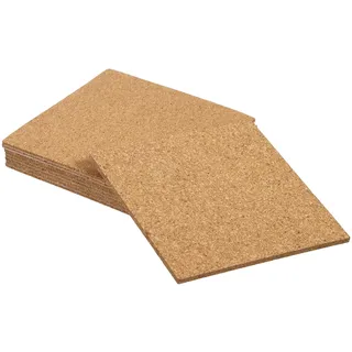 QUARKZMAN 8 Stück Selbstklebende Korkplatten, 4" x 4" x 2" Quadratische Korkmatten mit Kleberückseite, Klebende Korkplatten für Untersetzer und DIY-Bastelbedarf