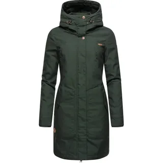 Ragwear Wintermantel Jannisa stylischer Damen Winterparka mit Kapuze grün L (40)
