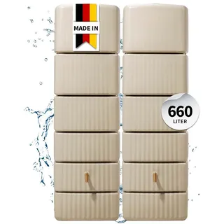 4rain 	Slim Wandtank Set 2 x 330 l inkl. Verbinder sandbeige