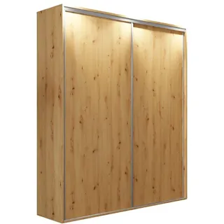 Furmeb24- Schiebeschrank 2-türig MIKI 200x245 cm- Kleiderschrank , Schiebetürenschrank - (Artisan Eiche + Artisan Eiche)