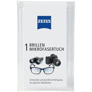 ZEISS Brillen Mikrofasertuch für trockene Reinigung oder in Kombination mit Brillen-Reinigungssprays, maschinenwaschbar, ideal für Brillengläser, Smartphones, Tablets oder LCD-Displays