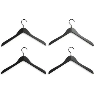 HAY Smooth Kleiderbügel Aluminium Schwarz 4 St.