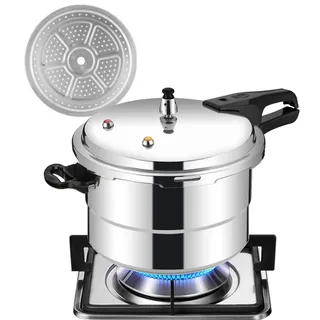 Schnellkochtöpfe, 5 l Getreidekocher mit Dampfgarer-Einsatz, Aluminium-Legierung, Kochgeschirr für Zuhause, Küche, Kochen, Fleisch, Geflügel, Meeresfrüchte, Esszimmer