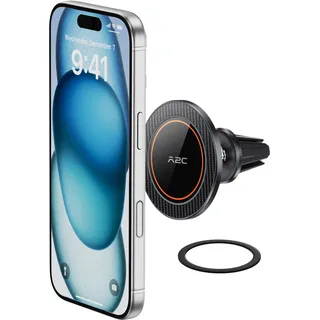 A2C Handyhalterung Auto Lüftung für Magsafe,360° Drehbar + Integriertes Design HandyHalterung Auto mit 17* N54 Superstarke Magnetkraft, 1-Sekunden-Installation,Car Phone Holder für iPhone 12-17