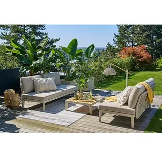 Sunfun Loungemöbel-Set Solo Rope I  (3 -tlg., Aluminium/Kunststoff/Olefin, Light-Greige)