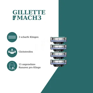 Gillette Mach3 Rasierklingen - 4, 8, 12 Stück in Blister ohne OVP 3-fach Klinge