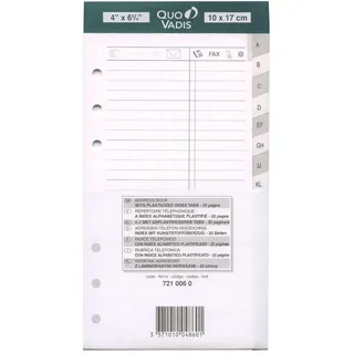 Quo Vadis Timer 17 Planereinlage Telefonverzeichnis, weiß, 10 x 17 cm