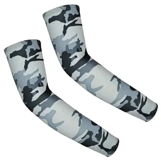 Anevous 1 Paar Armlinge Kinder,Unisex Arm Sleeve,Sommer Armstulpen,Anti UV Armschoner,Sonnenschutz Ärmel,Kompressions Armstulpe für Volleyball,Fußball,Mädchen,Jungen,Camo Hellgrau,M(8-10 Jahre