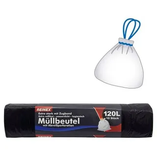 Reinex Müllbeutel mit Abreißperforation extra stark 120,0 l schwarz 36,0 μm, 10 St.