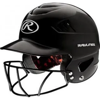 Batting Helm mit Gesichtsschutz - Baseball - Softball - Schwarz EINHEITSGRÖSSE