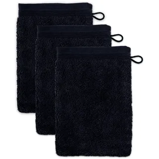 Waschhandschuh 15 x 20 cm black 3 St.