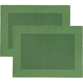 Erwin Müller Platzset Tischset "Lissabon" 2er-Pack, abwaschbar Uni grün