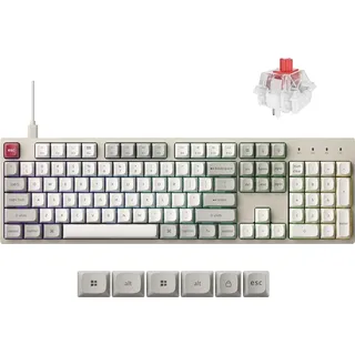 Keychron C2 Pro 8K QMK Kabelgebundene Mechanische Tastatur, RGB Backlight (Hot-swappable) QWERTY US Layout / Keychron Super Red Switch