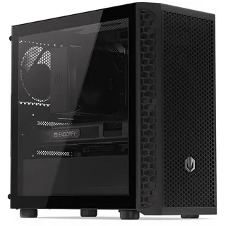 ENDORFY Signum M30 Air Micro-ATX PC-Gehäuse, 3 vorinstallierte 120-mm-PWM-Lüfter, Mesh-Front, gehärtetes Glas, USB-C 3.2 Gen 2x2 mit 20 Gbit/s, für Radiatoren bis 240 mm, Schwarz