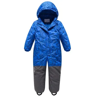 LCIGIA Schneeanzug Baby Kinder Jungen Skianzug Mädchen Einteiliger Schneeanzüge Unisex Winterjacke mit Abnehmbarer Kapuze Wasserdicht Winddicht Ski Jacke&Skihose, Blau, 116