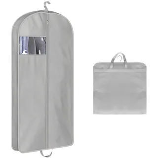 TenaLucy Kleidersack 150cm Lang Kleidersack 60x150 Grau kleidersack Anzug Schutzhülle Kleiderschutzhülle Lang kleidersäcke mit Reißverschluss Kleiderhüllen Kleiderbeutel für Kleider Mäntel Hemden L