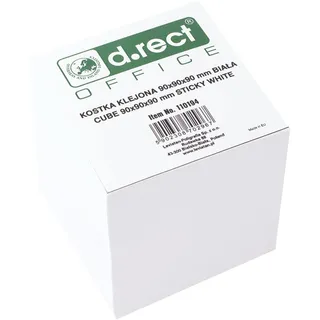 D.RECT Zettelklotz Notizklotz | 90x90x90mm circa 850 blatt |Weiß 9 x 9 cm