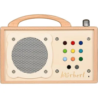 hörbert - Musikbox für Kinder. MP3-Player, Holz, 9 Playlists, Mikro, Internet...