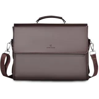 FANDARE Aktentasche Herren PU Leder Dokumententasche Umhängetasche Geschäftstasche für 12.9 Zoll Laptoptasche Henkeltasche Arbeitstasche Business Bürota Handtasche Schultertasche Messenger Bag Braun