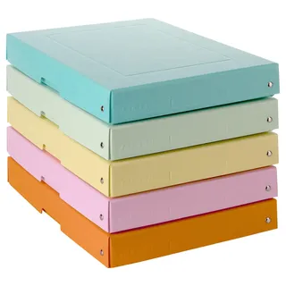 Falken PURE Aufbewahrungsbox 500 Blatt pastellorange, pastellblau, pastellrosa, pastellgrün, pastellgelb 24,0 x 32,0 x 4,0 cm, 5 St.