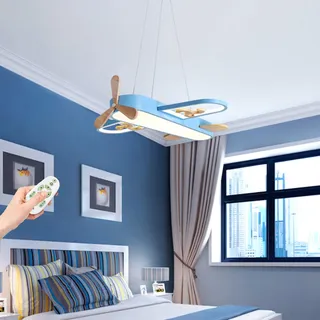 Kinderzimmer Deckenleuchte LED Flugzeug Deckenlampe Kinderlampe Modern Dimmbar Fernbedienung Kronleuchter Beleuchtung Jungen Und Mädchen Schlafzimmer Wohnzimmer Arbeitszimmer Esszimmer Pendelleuchte