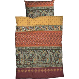Casatex "Murillo", (terra), B/L: 155cm x 220cm, 1 Stk., 1 Stk., Biber, B/L: 80cm x 80cm, 2 Stk., Biber, Obermaterial: 100% Baumwolle, Bettwäsche, Bettwäsche, paisley, orientalisch, indisch