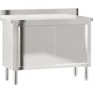 vidaXL Küchen-Arbeitstisch mit Schiebetüren Edelstahl
