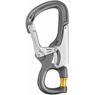 PETZL - Alukarabiner mit aufschraubbarer Verbindungsöse - EASHOOK OPEN Grau/Gelb