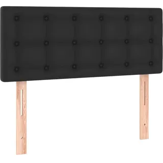 vidaXL Kopfteil, Bettkopfteil mit Holzbeinen, Höhenverstellbar Polsterkopfteil für Bett, Betthaupt Bettzubehör Schlafzimmer, Schwarz 100x5x78/88cm Kunstleder