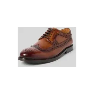 Derby mit Lochmuster Modell 'Sherlock', Cognac, 41