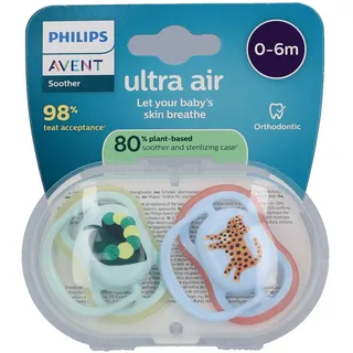 Philips Avent ultra Air slak/hond 2st 2 St Schnuller