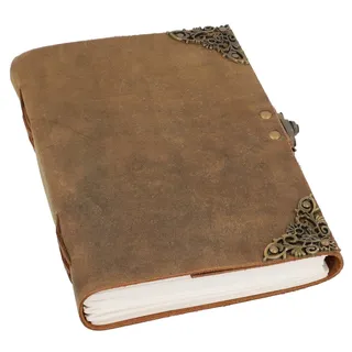 Gusti Leder Gusti Buch Leder - Gerendiell Notizbuch Tagebuch Skizzenbuch DIN A5 Braun Leder