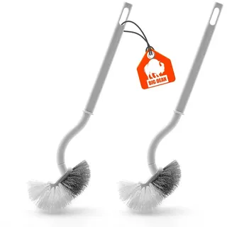 BigDean 2 Stück Klobürste mit Randreiniger – Toilettenbürste mit Klebehaken zum Aufhängen