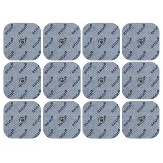 Axion 12 TENS-EMS Elektroden-Pads 5x5 cm - kompatibel mit TENS-EMS Geräten von Sanitas & Beurer 3,5 mm Druckknopf | Wiederverwendbare Klebeelektroden-Pads | Med. Produkt von axion