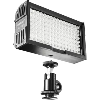 walimex pro 128 Daylight LED Videoleuchte 8,5 W, On-Camera Studioleuchte mit Tageslicht LEDs, hochwertiges Streaming Licht mit Akku, dimmbare Beleu...