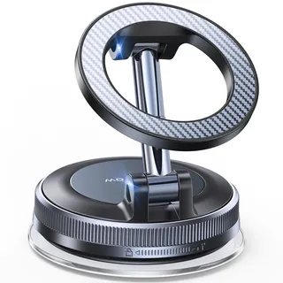 Coolpow Handyhalterung Auto für Magsafe Autohalterung [Militärische Vakuum Saugnapf & Magnet] Drehbar Faltbar Magnetische Handy Halterung Auto Zubehör Innenraum für iPhone 17/Scheibe/Armaturenbretter