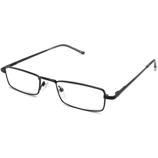 LANLANG Lesebrille 1,0 mit blaulichtfilter für herren damen, Anti Eyestrain, Lesebrille mit 1,0-4,0 Dioptrien, Metall, Anti-Augen-Ermüdung, Schwarz,Leicht, ME-002, 1,0 Dioptrien