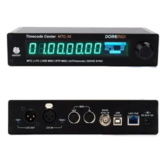DOREMiDi Timecode Center MTC-30 unterstützt Timecode Reader Generator Converter SMPTE LTC ArtTimeCode RTP-MIDI MMC PoE (MTC-30)