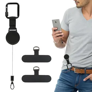 TESGADGETS Handy-Sicherheit für Outdoor-Aktivitäten, Ausziehbare Handy-Sicherheit für Wandern, Klettern, Angeln, Diebstahlschutz, einziehbare Handyhalterung