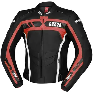 IXS Motorradjacke Sport RS-600 1.0 Motorrad Lederjacke Rückenprotektor enthalten,herausnehmbares Innenfutter rot|schwarz 50