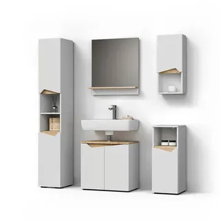 livinity® Timavo 5-tlg. Weiß/Eiche