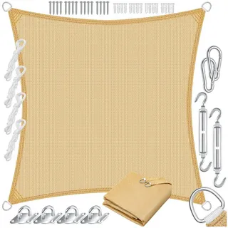 Kesser KESSER® Sonnensegel Sonnenschutz Windschutz HDPE Gewebe wasserabweisend & windabweisend 5-Fach quer vernäht robust & stabil Schattenspender Garten Balkon Terrasse