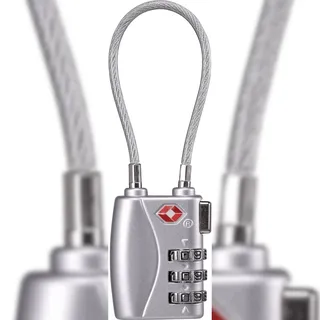 Sygonix SY-5044450 Kabelschloss 33mm TSA Silber Zahlenschloss