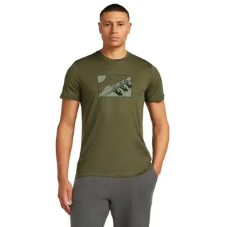Icebreaker Merino 150 Tech Lite In The Wild Kurzarm-t-shirt - Loden - XL