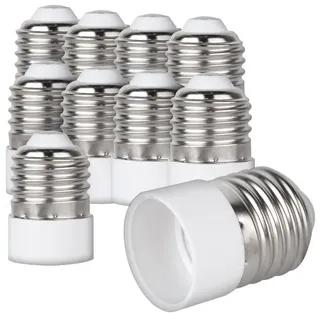 kwmobile 10x Lampensockel Adapter Konverter - E27 Fassung auf E14 Sockel Lampenadapter - Lampensockeladapter für LED Halogen Energiespar Lampen