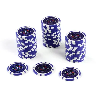 Nexos Trading 50 Poker-Chips Laser-Chips Metallkern 12g Poker Texas Hold`em Black Jack Roulette reflektierend Tokens Jetons Casino 1 Rolle Wert 1-10000 wählbar (Wert 10)